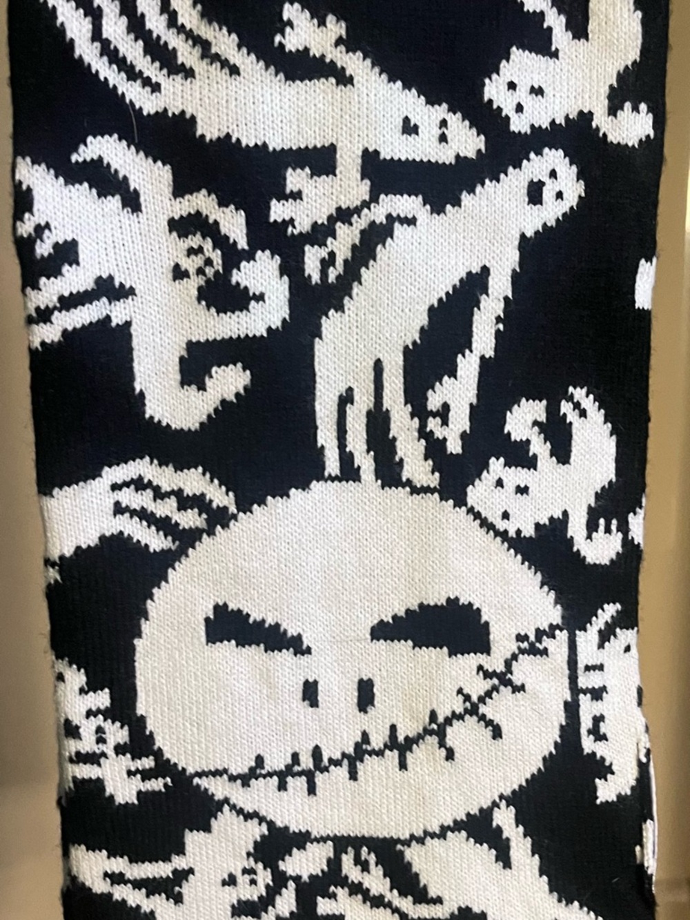 Disney Parks Black and White Character Knit Scarf
